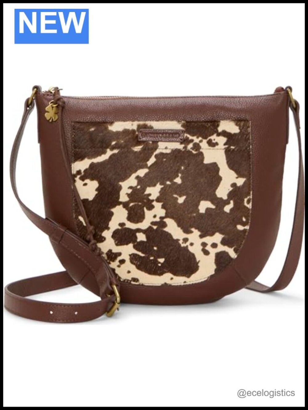 Lucky Brand Tali Crossbody Bag Leather Zipper Closure Handbag